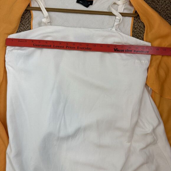 Ashley Stewart 2 Piece Linen Blend Dress White And Orange Womens Size 22 - Picture 12 of 13
